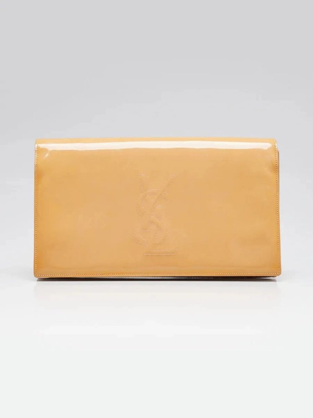Yves Saint Laurent Beige Patent Leather Belle de Jour Clutch Bag